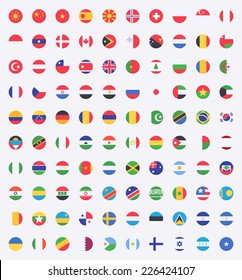 Flag of world. Vector icons