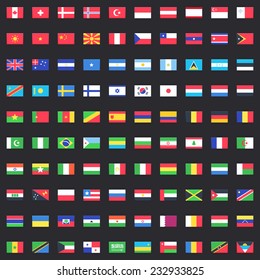 Flag of world. Vector icons