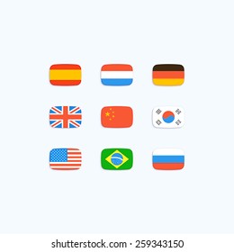 Flag of world. Vector icons