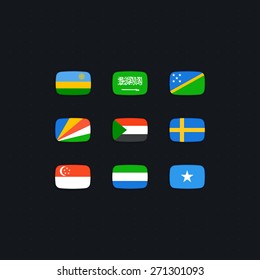 Flag of world. Vector icons