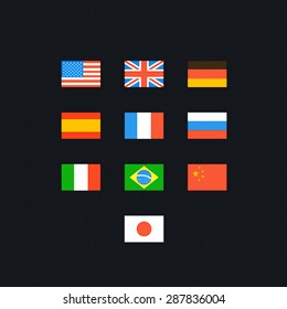 Flag of world. Vector icons