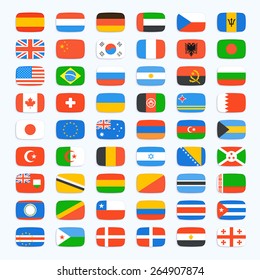 Flag of world. Vector icons set