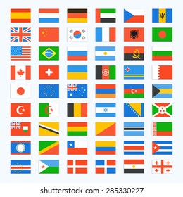 Flag of world. Vector icons set
