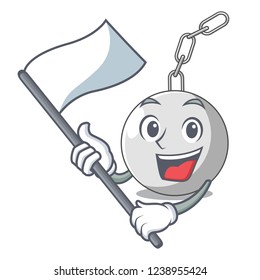 With flag wrecking ball attached character on hitting