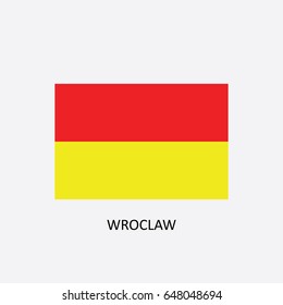 Flag of Wroclaw - Poland Vector Illustration