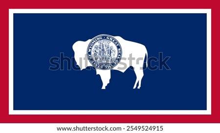 Flag of Wyoming, USA, 16:9 Format, Wyoming Flag, Vector Images