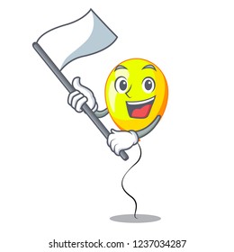 With flag Yellow balloon isolated on for mascot