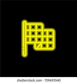 Flag yellow glowing neon ui ux icon. Glowing sign logo vector