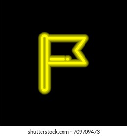 Flag yellow glowing neon ui ux icon. Glowing sign logo vector