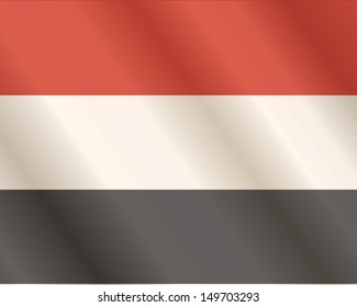 Flag of Yemen Arab Republic. Close Up.