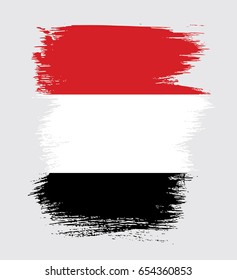 Flag of Yemen, brush stroke background