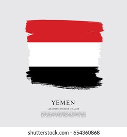 Flag of Yemen, brush stroke background