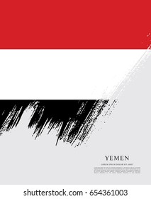 Flag of Yemen, brush stroke background