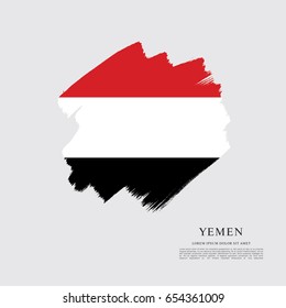 Flag of Yemen, brush stroke background