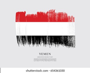 Flag of Yemen, brush stroke background