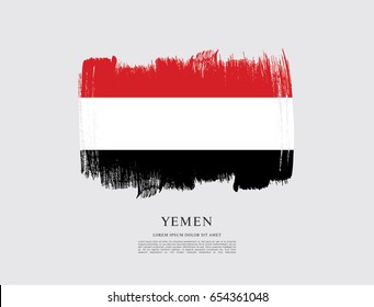 Flag of Yemen, brush stroke background