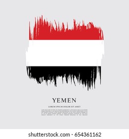 Flag of Yemen, brush stroke background