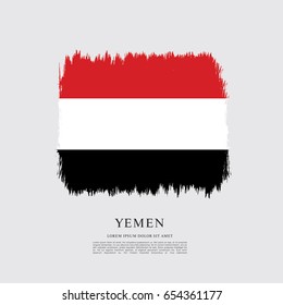 Flag of Yemen, brush stroke background