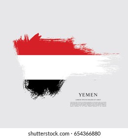 Flag of Yemen, brush stroke background