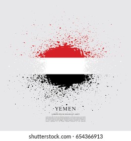 Flag of Yemen, brush stroke background