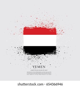 Flag of Yemen, brush stroke background