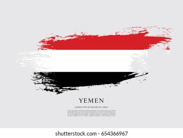 Flag of Yemen, brush stroke background