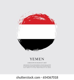 Flag of Yemen, brush stroke background