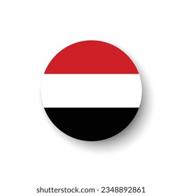 The flag of Yemen. Button flag icon. Standard color. Circle icon flag. 3d illustration. Computer illustration. Digital illustration. Vector illustration. svg