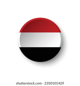 The flag of Yemen. Button flag icon. Standard color. Circle icon flag. 3d illustration. Computer illustration. Digital illustration. Vector illustration. svg