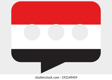 The flag of Yemen in a messaging bubble