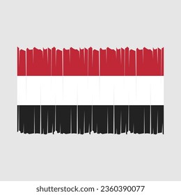 Flag of Yemen national country symbol Vector illustration