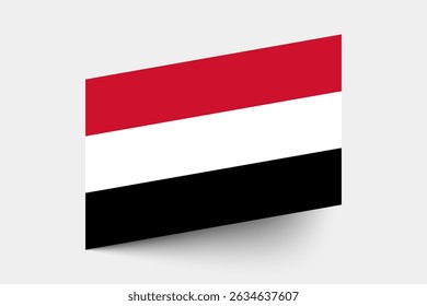 Flag of Yemen. Yemen flag official colors tilted icon digital vector illustration design.
