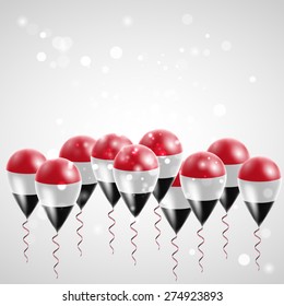 Flag of Yemen on balloon. 