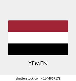 Flag of Yemen on gray background. Vector illustration in trendy flat style. EPS 10.