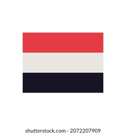 Flag Yemen. Pixel art. Stickers design. Isolated vector illustration. 