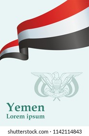 Flag of Yemen, Republic of Yemen. Template for award design, an official document with the flag of Yemen. Bright, colorful vector illustration