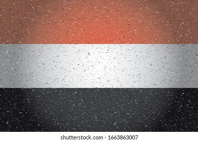 flag of yemen in retro background