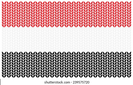 flag of Yemen with texture of wool