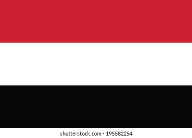 Flag of Yemen. Vector. Accurate dimensions, elements proportions and colors.