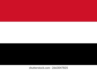 Bandera de Yemen, Ilustración vectorial.