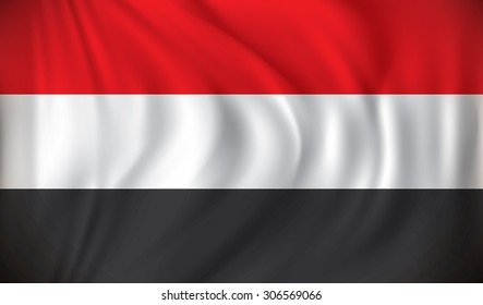 Bandera de Yemen - ilustración vectorial