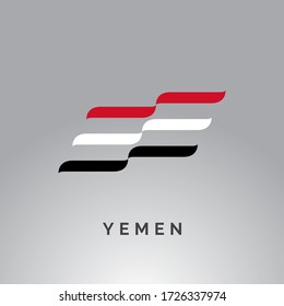 bandera de icono de ilustración vectorial de Yemen, diseño de logotipo 