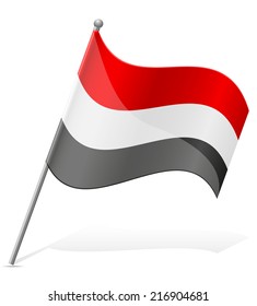 flag of Yemen vector illustration isolated on white background