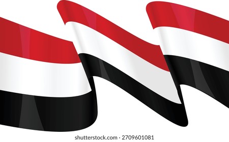Flag of Yemen, wavy flag
