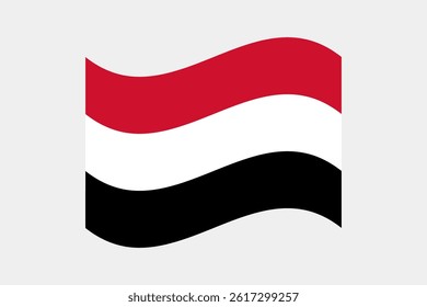 Flag of Yemen. Yemen wavy flag digital vector illustration. Fluttering flag.
