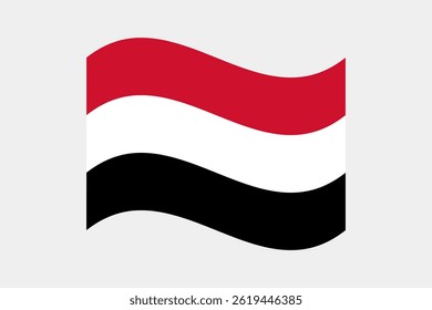 Flag of Yemen. Yemen wavy flag digital vector illustration. Fluttering flag.