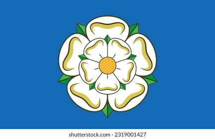 The flag of the Yorkshire county of England. Vector illustration 