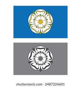 Die Flagge des Yorkshire County of England. Vektorillustration