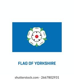 Flagge von Yorkshire auf weißem Hintergrund