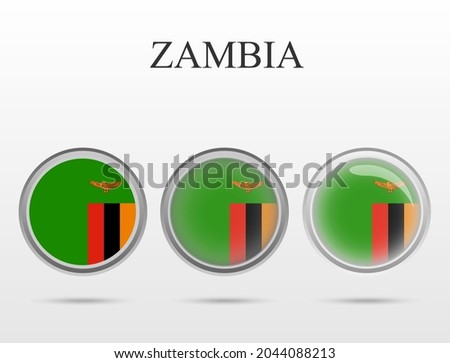 Flag of Zambia in the form of a circle